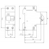 Диференційний автоматичний вимикач ETI KZS-2M (10кА) C 32А/30мА тип AC зображення 2 (габаритні розміри)