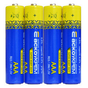 Батарейка сольова АСКО-УКРЕМ AАА.R03.SP4 (упаковка shrink 4 шт.) міні-фото