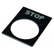 Табличка маркувальна АСКО-УКРЕМ «STOP» чорна для кнопок ∅22 мм міні-фото