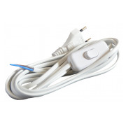 Шнур з вилкою і вимикачем АСКО-УКРЕМ ПА-1300-3м білий міні-фото