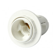 Патрон E.NEXT e.lamp socket with nut.E14.pl.white пластиковий Е14 з гайкою білий міні-фото
