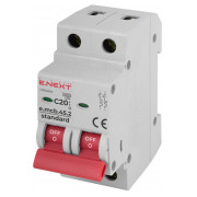 Модульний автоматичний вимикач E.NEXT e.mcb.stand.45.2.C20 2p 20А C 4.5кА міні-фото