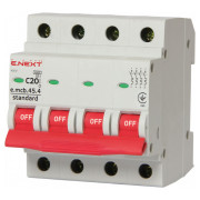 Модульний автоматичний вимикач E.NEXT e.mcb.stand.45.4.C20 4p 20А C 4.5кА міні-фото
