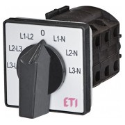 Кулачковий перемикач ETI CS 25 66 U для вимірювання фазної/лінійної напруги 25А міні-фото