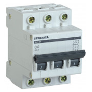 Автоматичний вимикач GENERICA ВА47-29 3P 32А тип C 4,5кА міні-фото