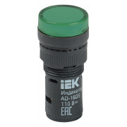 Лампа IEK AD-16DS LED-матриця d16 мм зелена 110В AC/DC міні-фото