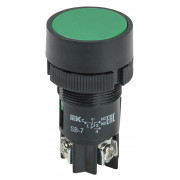 Кнопка IEK SB-7 "Пуск" d22 мм зелена 230В 1 перекидний контакт міні-фото