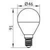Лампа світлодіодна IEK LED ALFA G45 (куля) 10Вт 230В 3000К E14 зображення 2 (габаритні розміри)