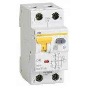 Автоматичний вимикач диференційного струму IEK АВДТ32 2P 10А 30мА хар-ка C тип A міні-фото