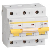 Автоматичний вимикач IEK ВА47-100 3P 35А тип D міні-фото