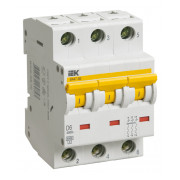 Автоматичний вимикач IEK ВА47-60 3P 6А тип D міні-фото