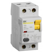 Пристрій захисного відключення (ПЗВ) IEK ВД1-63 2P 16А 10мА тип AC міні-фото