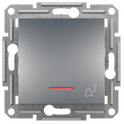 Вимикач Schneider Electric Asfora 1-клавішний кнопковий («дзвінок») з індикатором сталь міні-фото