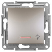 Вимикач Schneider Electric Asfora 1-клавішний кнопковий («світло») з індикатором бронза міні-фото