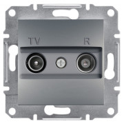 Розетка Schneider Electric Asfora TV-R прохідна (4 дБ) сталь міні-фото