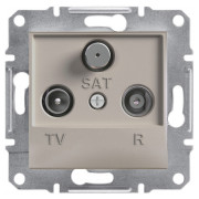 Розетка Schneider Electric Asfora TV-R-SAT прохідна (4 дБ) бронза міні-фото