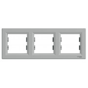 Рамка Schneider Electric Asfora 3-місна горизонтальна алюміній міні-фото