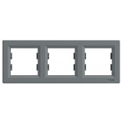 Рамка Schneider Electric Asfora 3-місна горизонтальна сталь міні-фото